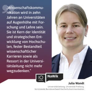 Zitat zur Zukunft der Wissenschaftskommunikation - Julia Wendt